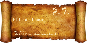 Hiller Timur névjegykártya